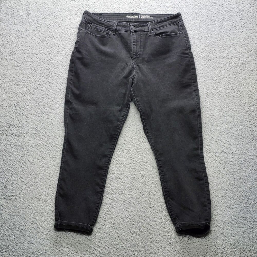 ​Signature by Levi Strauss High Rise Ankle Skinny Jeans Black Womens Size 16 W33